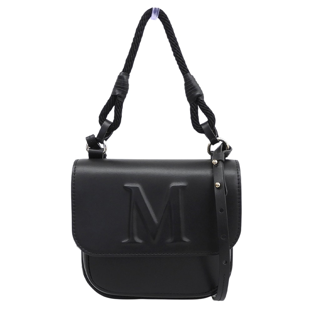 マックスマーラ 美品 レザー M 2WAY ショルダー ポーチバッグ ハンドバッグ レディース ブラック
