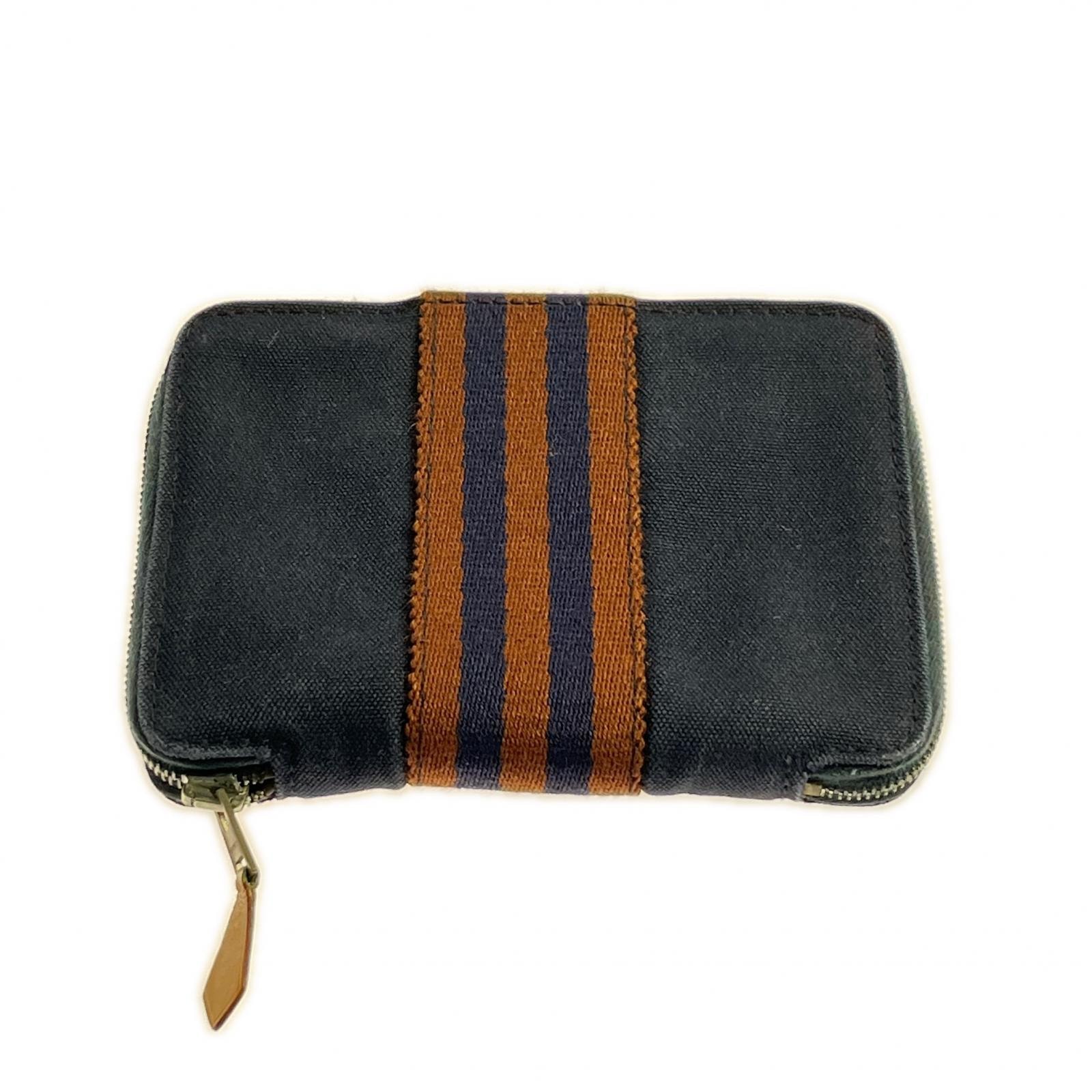 HERMES エルメス 2つ折り財布 フールトゥパース PM ネイビー×ブラウン