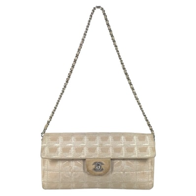 シャネル CHANEL チェーンバッグ CC ココマーク ロゴ ニュートラベルライン カバン バッグ 肩掛け フラップ ヴィンテージシャネル Vintage Chanel ショルダーバッグ ナイロン ベージュ