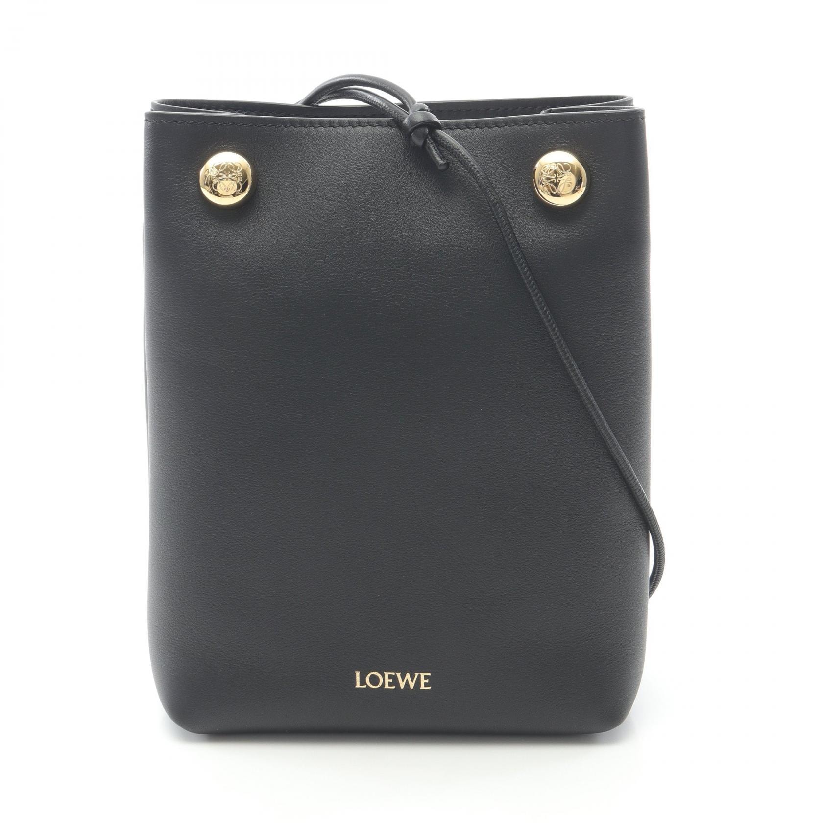ロエベ LOEWE PEBBLE ペブル ポーチ ショルダーバッグ バッグ レザー レディース ブラック系 CANBSPPX011100 【新品】