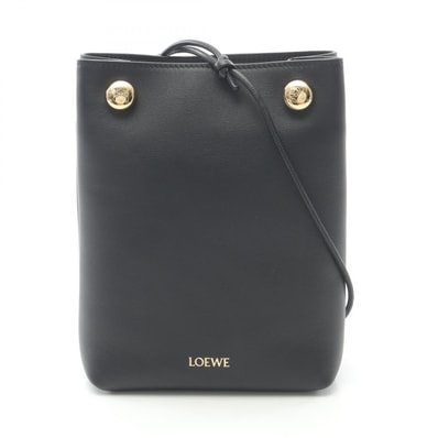 ロエベ LOEWE PEBBLE ペブル ポーチ ショルダーバッグ バッグ レザー レディース ブラック系 CANBSPPX011100 【新品】