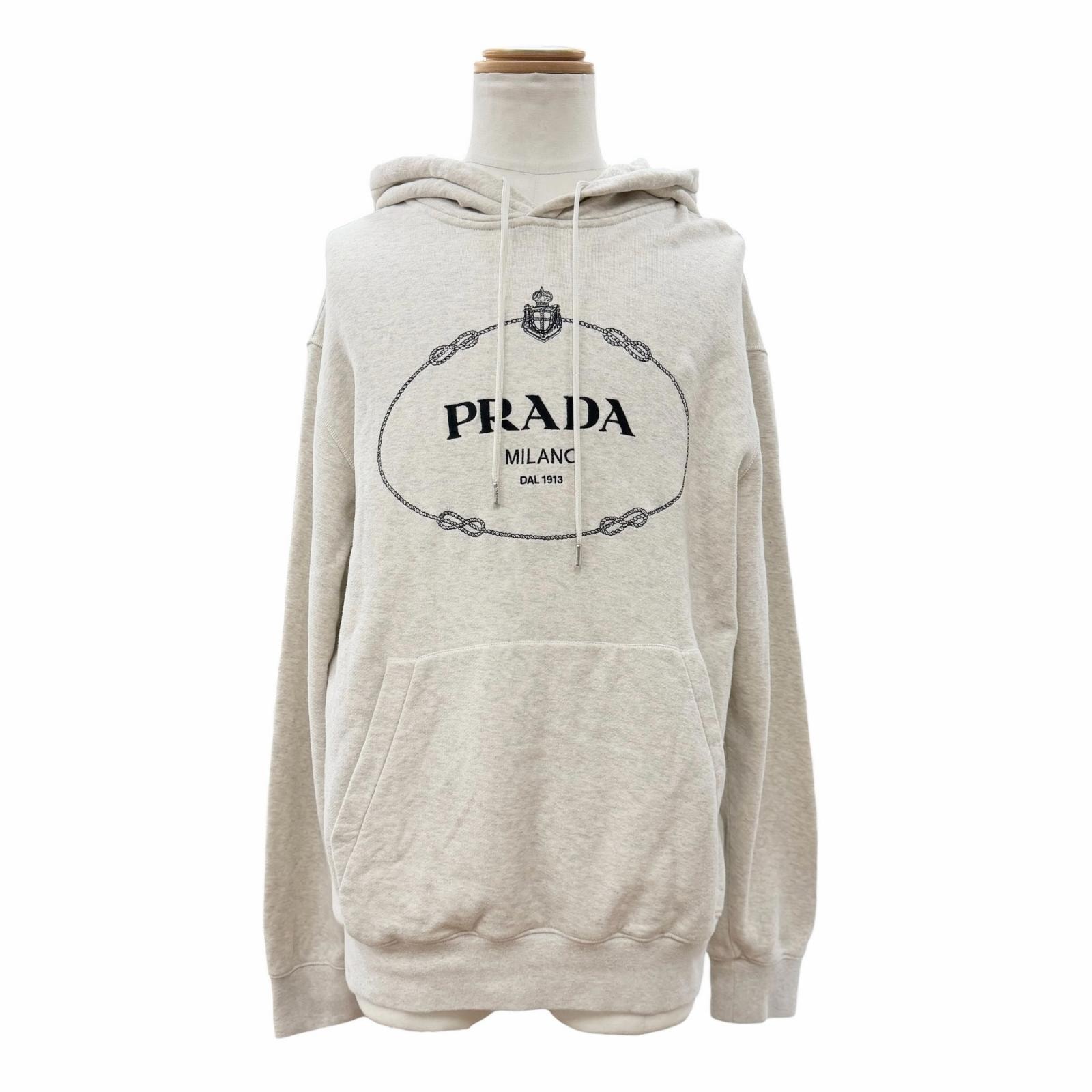 美品 プラダ パーカー ライトグレー メンズ M UJL24B