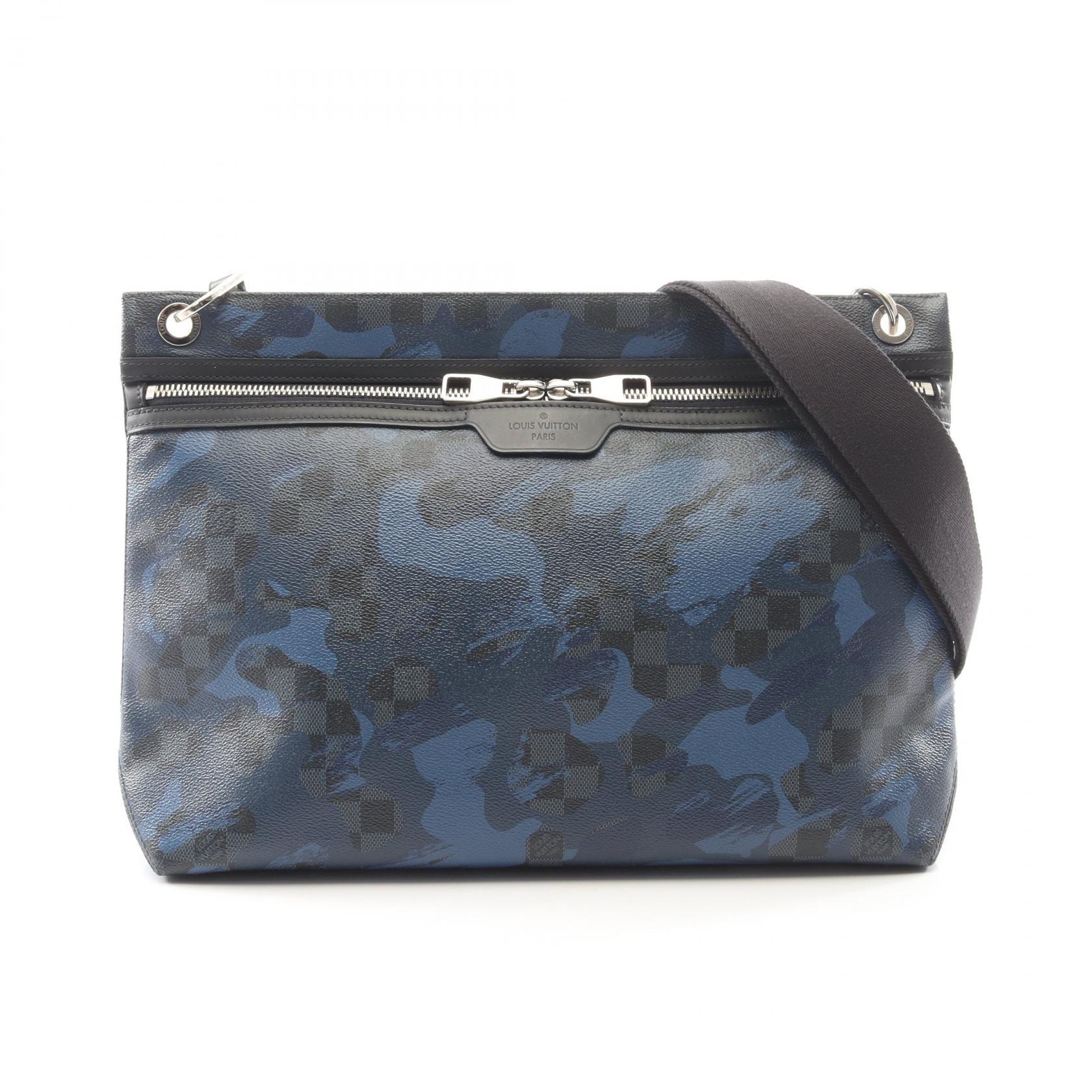 ルイ・ヴィトン LOUIS VUITTON ハンター ショルダーバッグ バッグ PVCコーティングキャンバス レザー カモフラージュ ダミエ・コバルト メンズ ブルー系 / ブラック系 N41653 【中古】