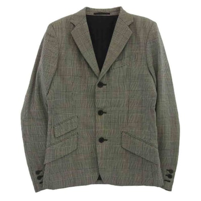 HYSTERIC GLAMOUR ヒステリックグラマー テーラードジャケット チェック柄 ウール 3B テーラード ジャケット グレー系 S【中古】