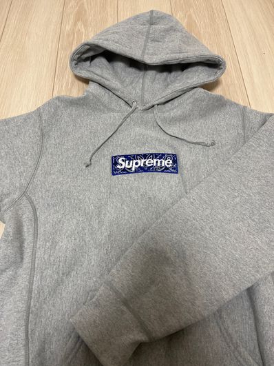 Supreme Bandana Box Logo Hooded Sweatshirt "Grey"