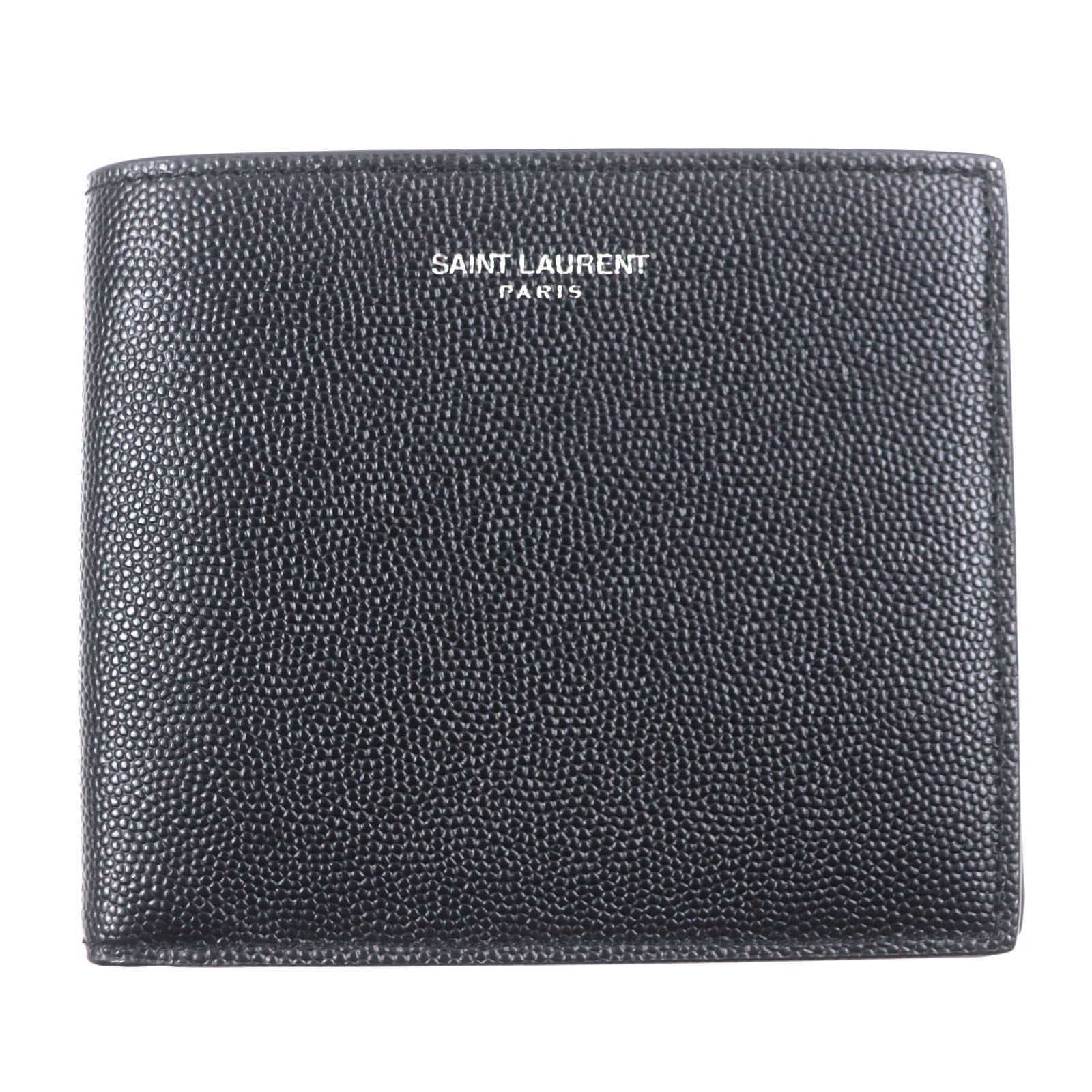 SAINT LAURENT Saint Laurent Paris East/West Wallet In Grain De Poudre Embossed Leather "Black"