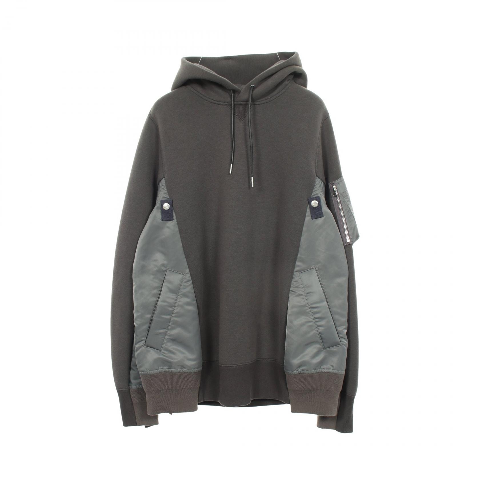 サカイ Sacai ツイルドッキング パーカー 衣料品 トップス コットン ポリエステル / ナイロン メンズ グレー系 【中古】