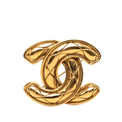 シャネル マトラッセ ココマーク ブローチ ゴールド メッキ レディース CHANEL 【中古】