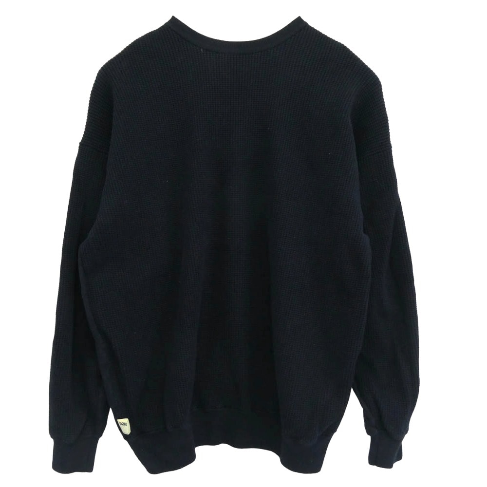 BEAMS ビームス ニット 22AW 11-15-0026-156 × SSZ エスエスズィー BOTH SIDE KNIT クルーネック スウェット トレーナー ダークネイビー系 L【中古】