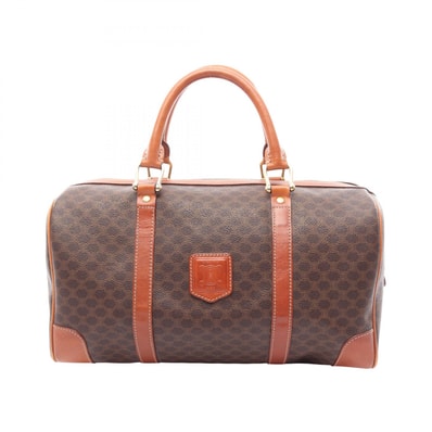 セリーヌ CELINE マカダム トートバッグ バッグ PVCコーティングキャンバス レザー レディース ブラウン系 【中古】
