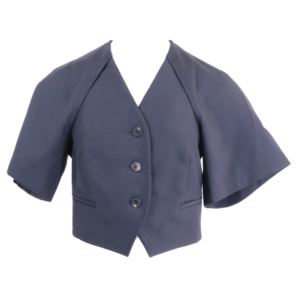 エルメス 新品同様 国内正規 4E0682DK 24SS セリエボタン ウールxモヘア ジレ ブラウス 36