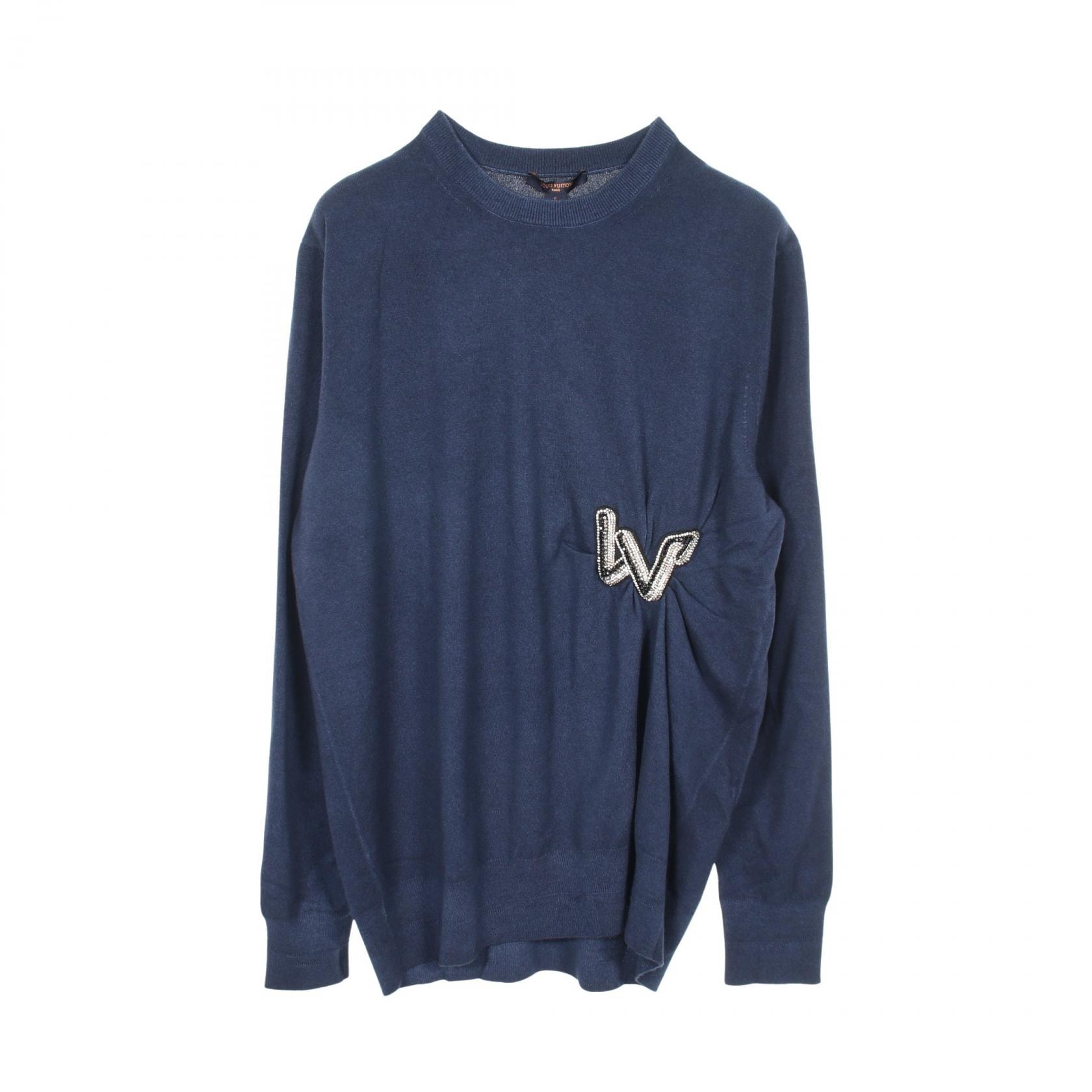 ルイ・ヴィトン LOUIS VUITTON LV ビジュー 長袖 ニット 衣料品 トップス ウール カシミヤ レディース ネイビー系 RW191B ORH FGKL42 【中古】