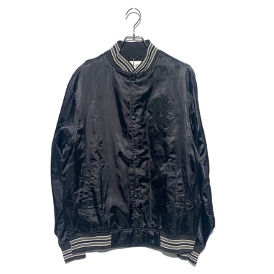 STUSSY SKULL PATCH VARSITY JACKET Black