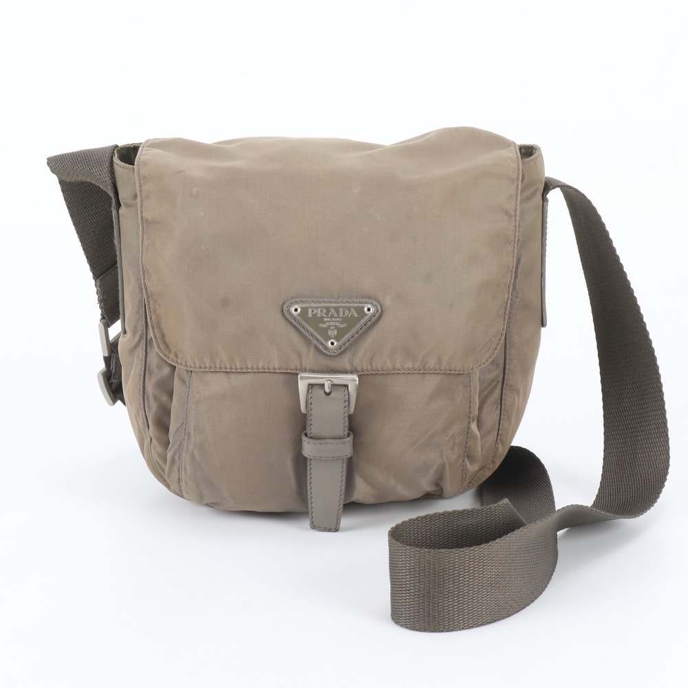■美品 プラダ テスート ナイロントライアングルロゴショルダーバッグ