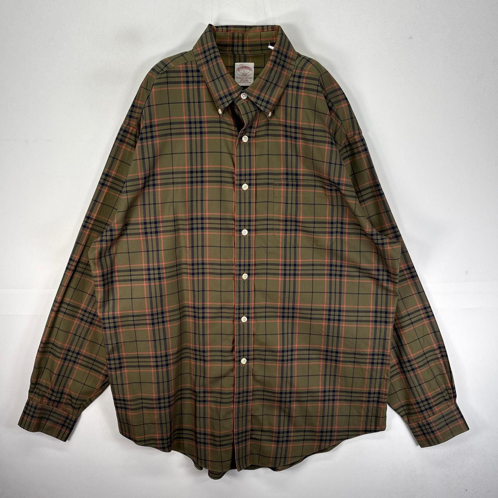 古着 ブルックスブラザーズ Brooks Brothers Est.1818 ワイドカラー 長袖 コットンチェックシャツ メンズL相当 /eaa566045 古着 ブルックスブラザーズ Brooks Brothers Est.1818 長袖 ボタン