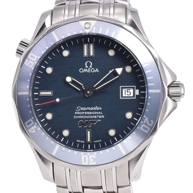 オメガ OMEGA 2537.80 シーマスター300 ジェームスボンド限定モデル 40周年記念 限定10007本 ブルー 自動巻き メンズ 良品 腕時計 E#147184