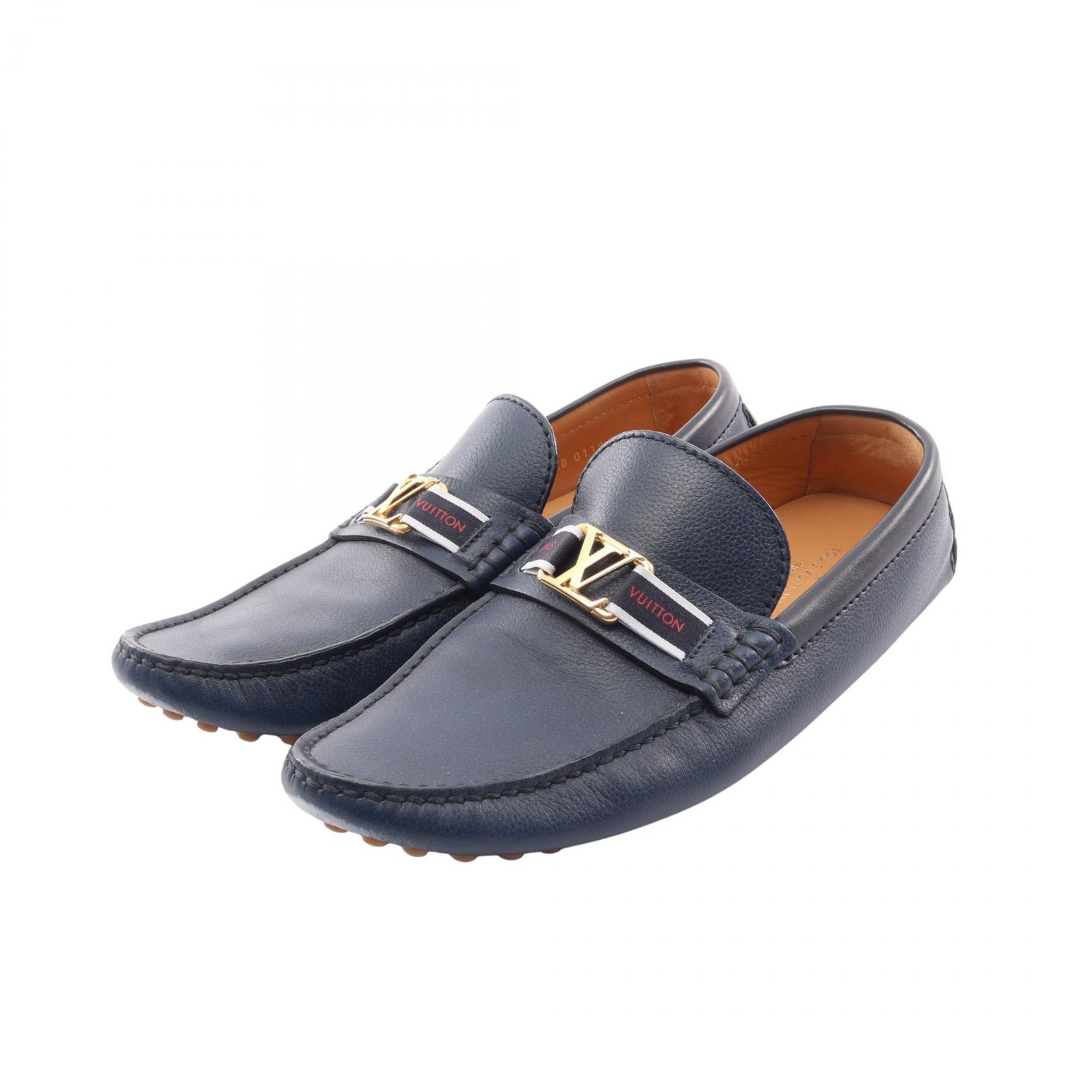 ルイ・ヴィトン LOUIS VUITTON ホッケンハイムライン カジュアルシューズ 靴 レザー メンズ ネイビー系 【中古】