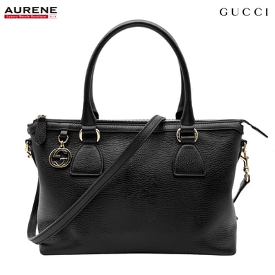 GUCCI グッチ GGチャーム 2WAY ショルダーバッグ
ダラーカーフ 449659 レザー ブラック レディース
【中古】