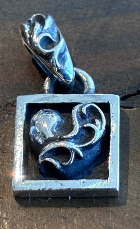 Chrome Hearts Framed Heart Charm "Silver"