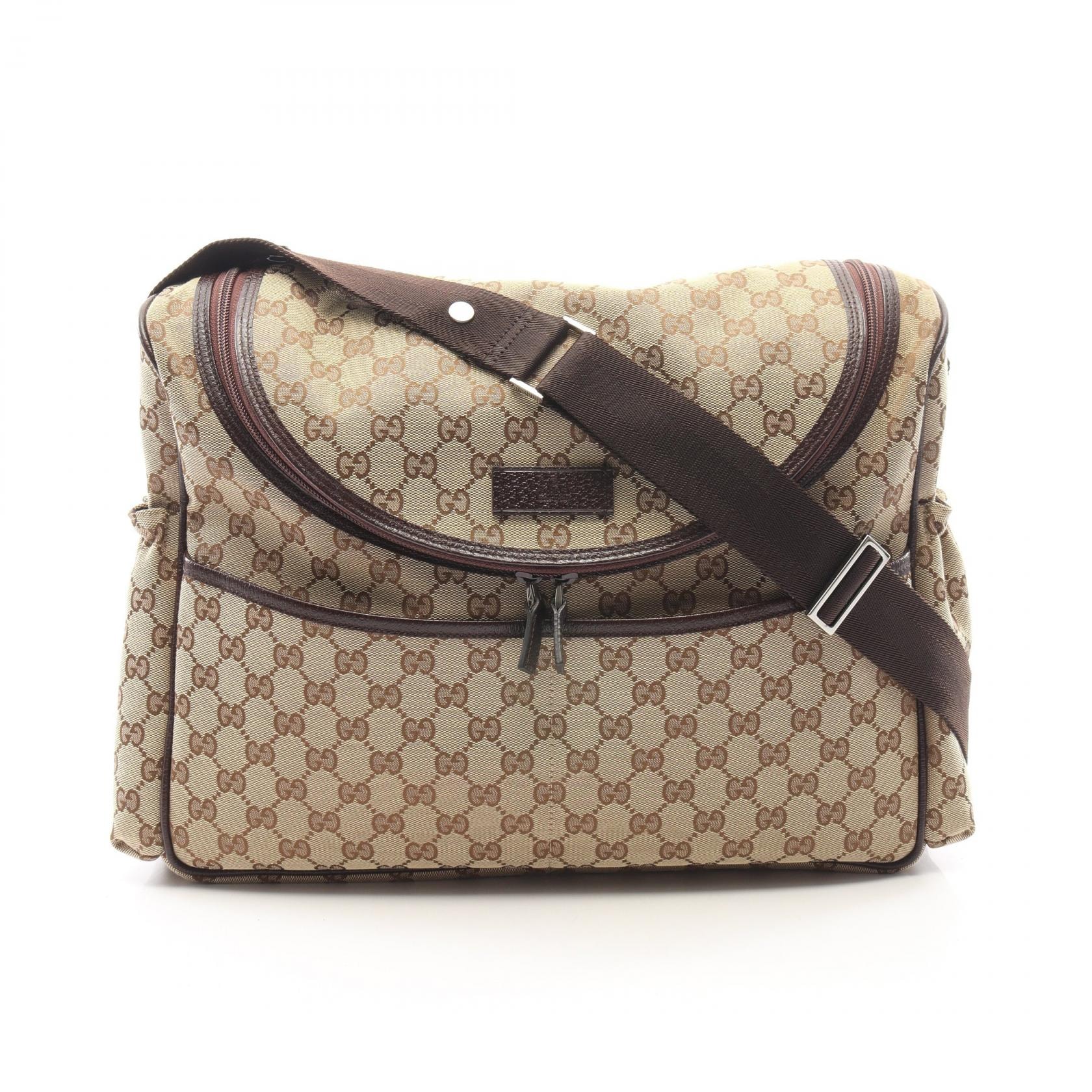 グッチ GUCCI GGキャンバス ショルダーバッグ バッグ キャンバス レザー レディース ベージュ系 / ブラウン系 123326 【中古】