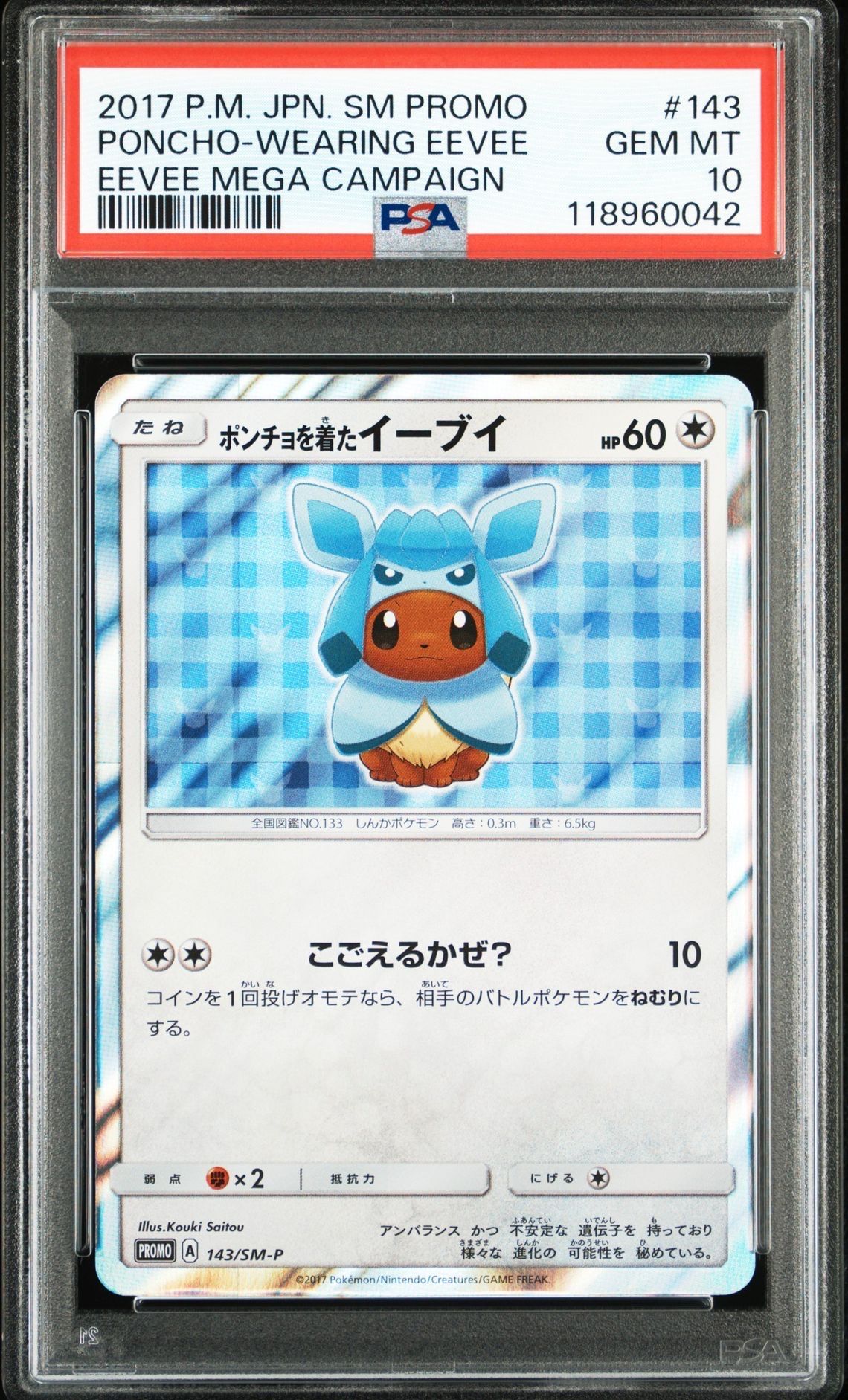 ポンチョを着たイーブイ: プロモ[SM-P 143](プロモーションカード「SM-P」)