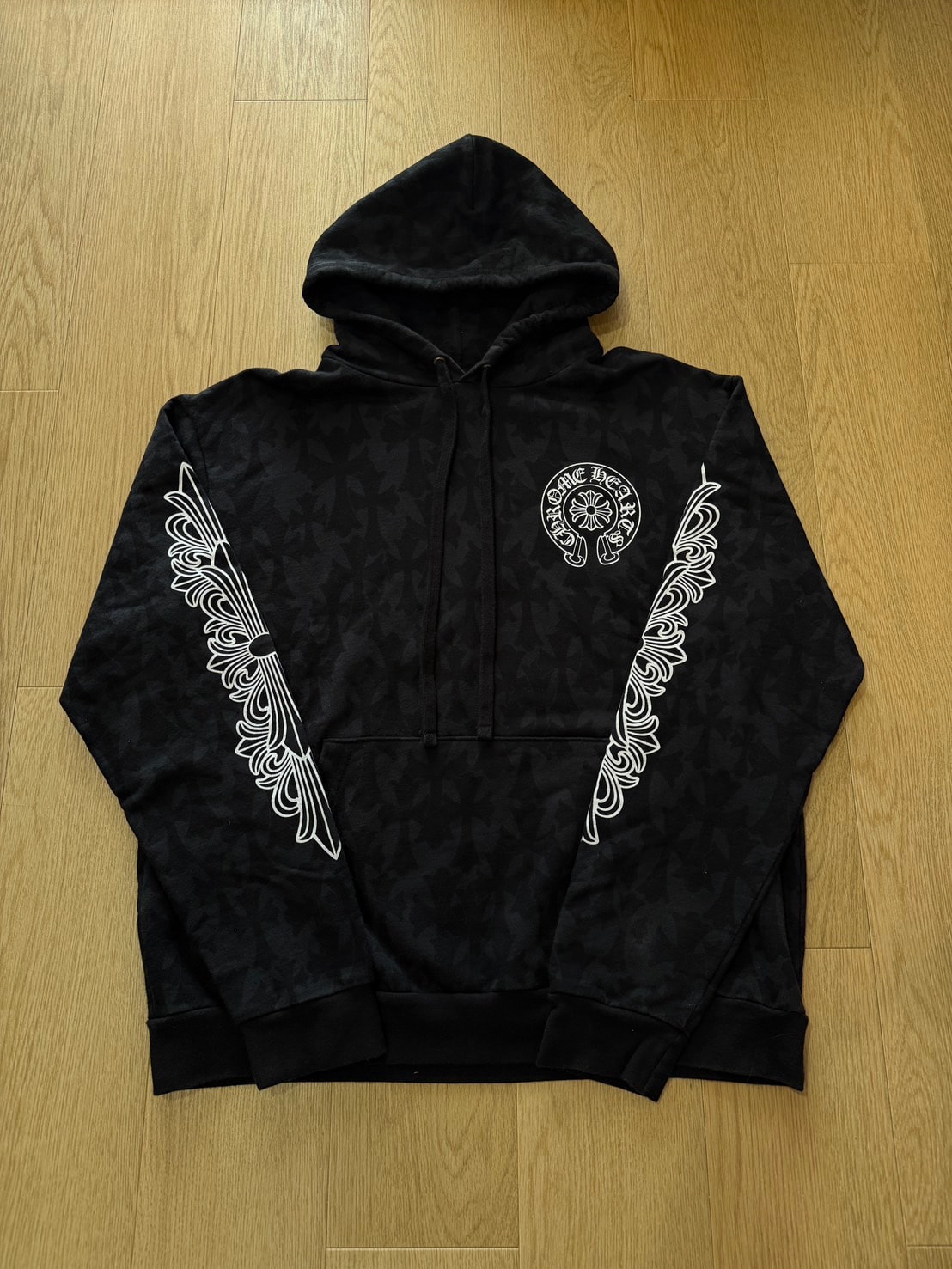 Chrome Hearts Cemetery Cross All Over Print Hoodie "Black"