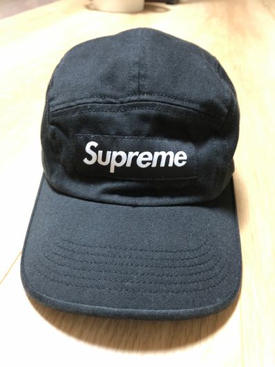 Supreme Washed Chino Twill Camp Cap "Black"(22SS)