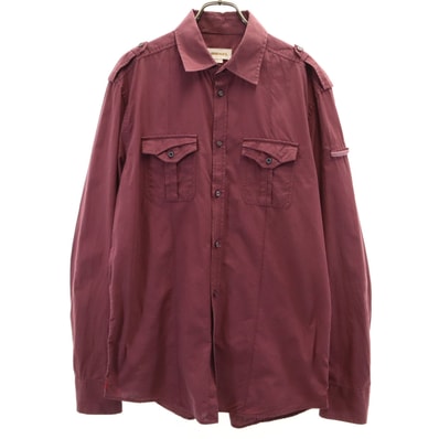 DIESEL ディーゼル 長袖 ミリタリーシャツ XL ワインレッド