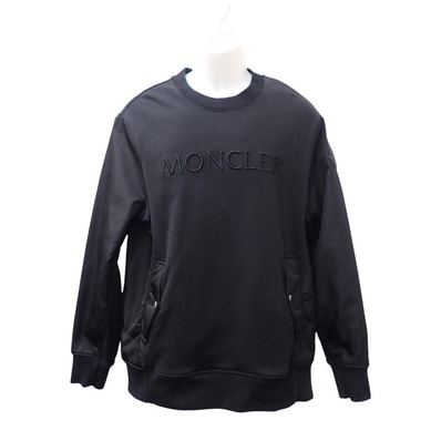 モンクレール MONCLER シャツ L H10918G00039_809KR スウェット コットン ナイロン ブラック メンズ【中古】【ABランク】