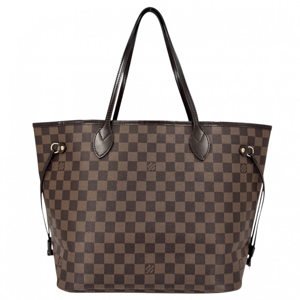LOUIS VUITTON ルイヴィトン トートバッグ ネヴァーフルMM ハンドバッグ 肩掛け N51105 ダミエキャンバス    ブラウン 茶 ゴールド金具 レディース【中古品】