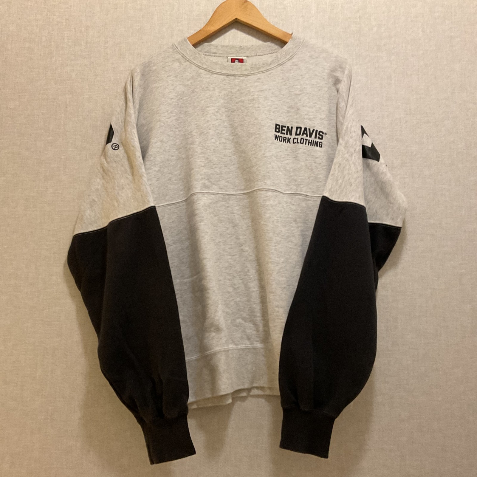 BEN DAVIS【ベンデイビス】スウェット グレー ブラック ロゴ プリント L
