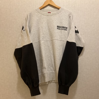 BEN DAVIS【ベンデイビス】スウェット グレー ブラック ロゴ プリント L