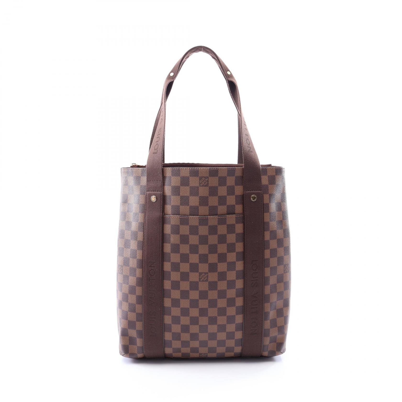 ルイ・ヴィトン LOUIS VUITTON カバ ボブール トートバッグ バッグ PVCコーティングキャンバス レザー ダミエ エベヌ メンズ レディース ブラウン系 N52006 【中古】