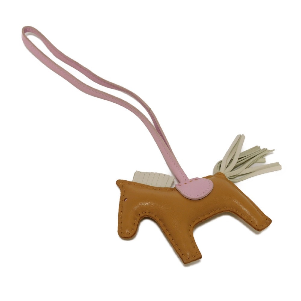 HERMES エルメス ロデオ PM ホース 馬 ラムスキン セサミ モーヴシルベストル クレ ブラウン ピンク ホワイト トリオカラー トリコロール キーホルダー シュバル アニョーミロ チャーム