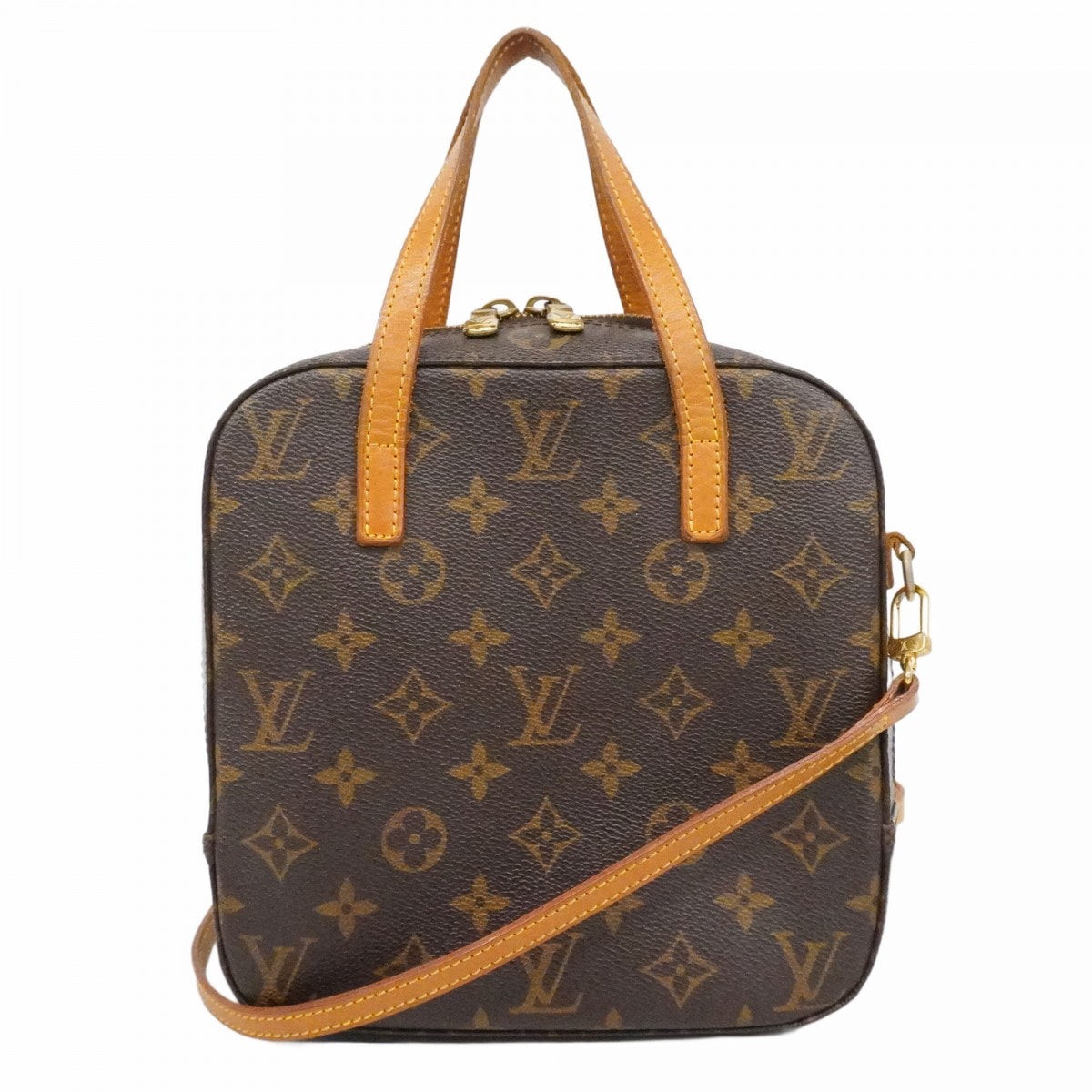 【6da0070】ルイヴィトン ハンドバッグ モノグラム スポンティーニ M47500 ブラウン 2wayバッグ【中古】レディース