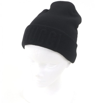 美品 グッチ ニットキャップ ブラック メンズ M 764541