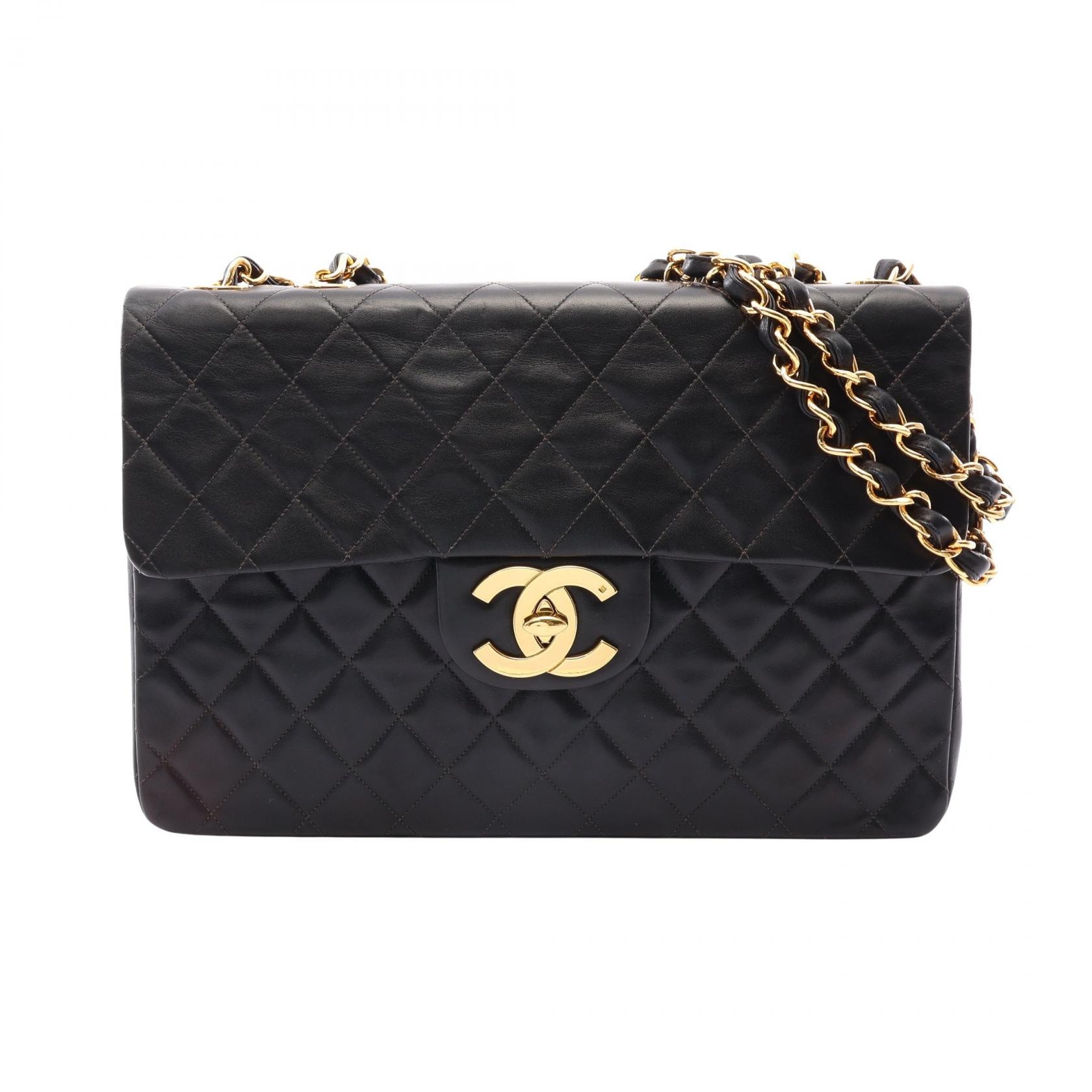 シャネル CHANEL デカマトラッセ34 ショルダーバッグ バッグ ラムスキン(羊革) レディース ブラック系 【中古】