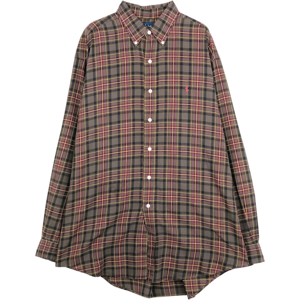 古着 ラルフローレン Ralph Lauren BLAKE 長袖 ボタンダウンチェックシャツ メンズL相当/eaa659324