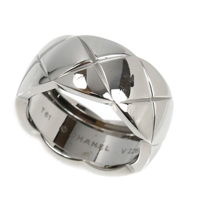 CHANEL シャネル K18WG ホワイトゴールド ココクラッシュ ラージ リング・指輪 J10573 21号 61 13.0g メンズ【中古】【美品】