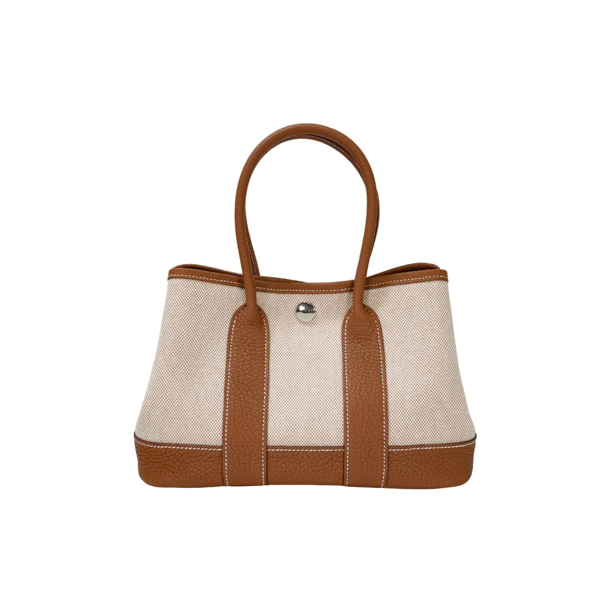 HERMES エルメス ハンドバッグ ネオ ガーデンパーティ 23 エクリュ/ゴールド トワルアッシュヴァイキング/ネゴンダ シルバー金具 G刻印 新品