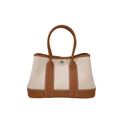 HERMES エルメス ハンドバッグ ネオ ガーデンパーティ 23 エクリュ/ゴールド トワルアッシュヴァイキング/ネゴンダ シルバー金具 G刻印 新品