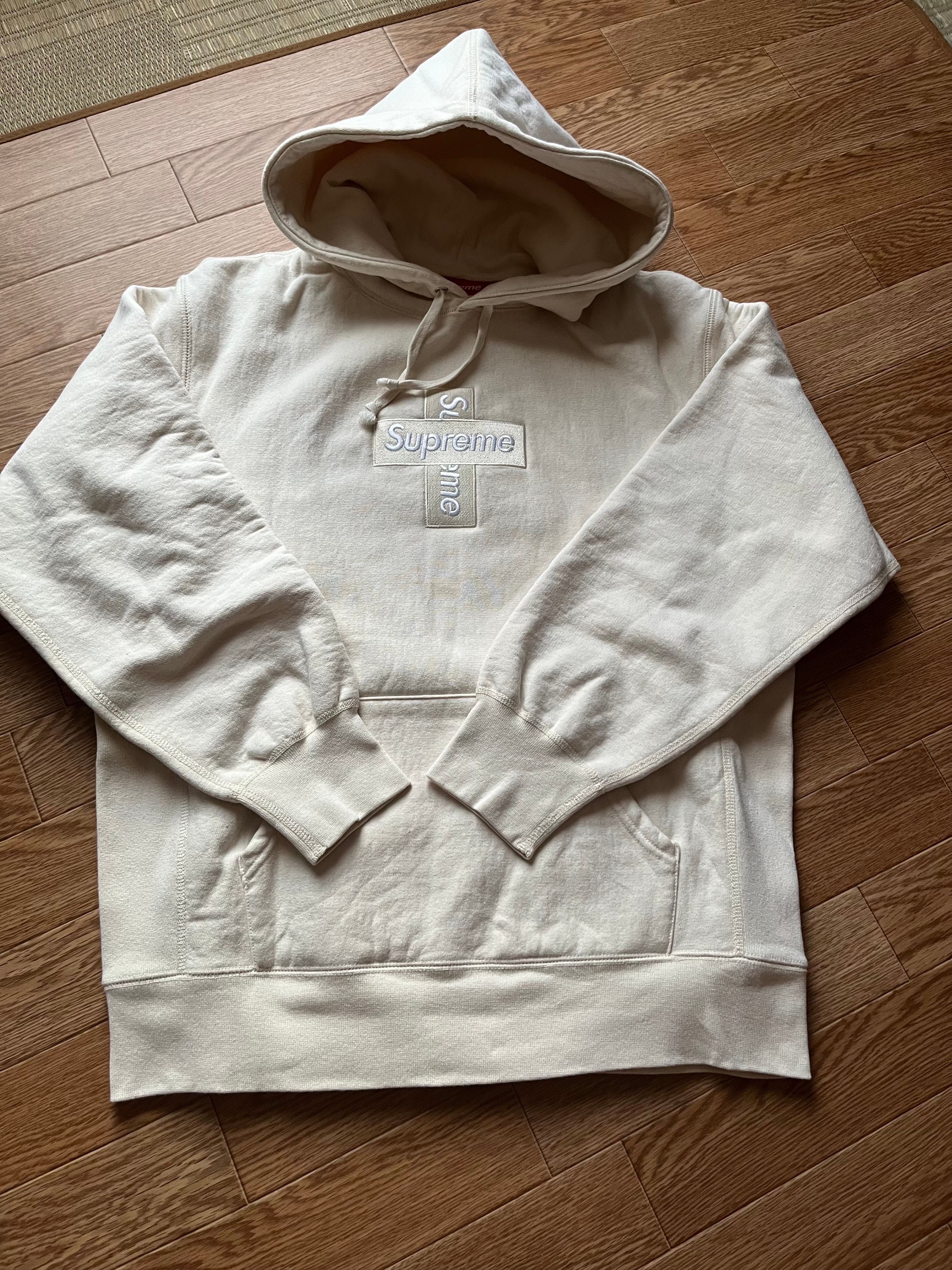 Supreme Cross Box Logo Hooded Sweatshirt "Natural"