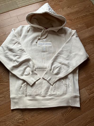 Supreme Cross Box Logo Hooded Sweatshirt "Natural"