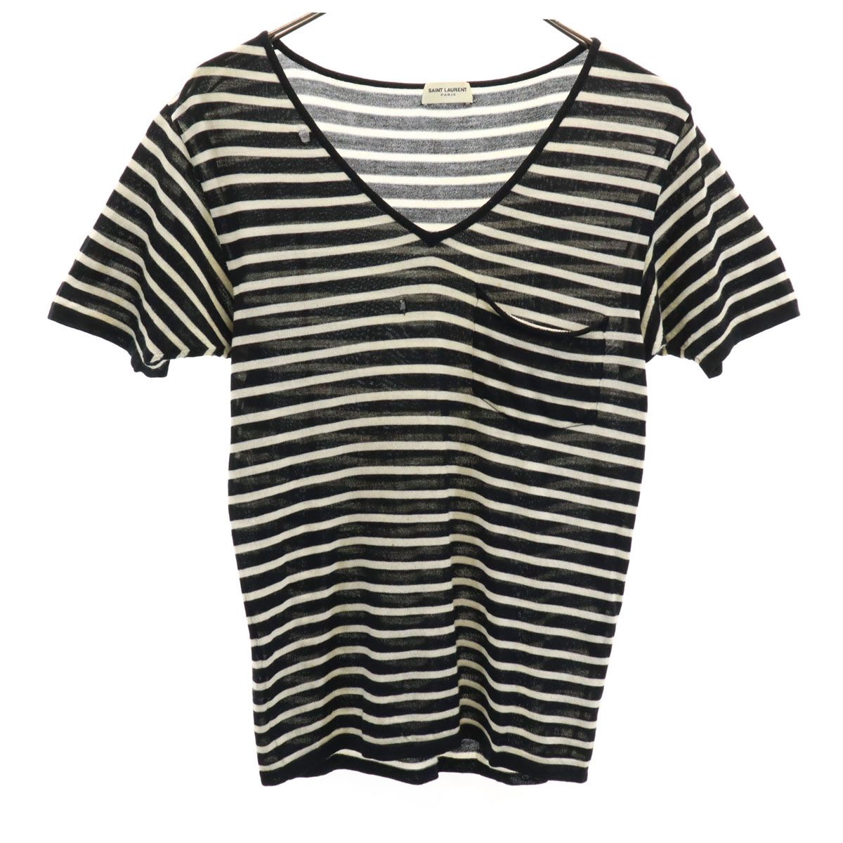 SAINT LAURENT 半袖 Vネック ニット