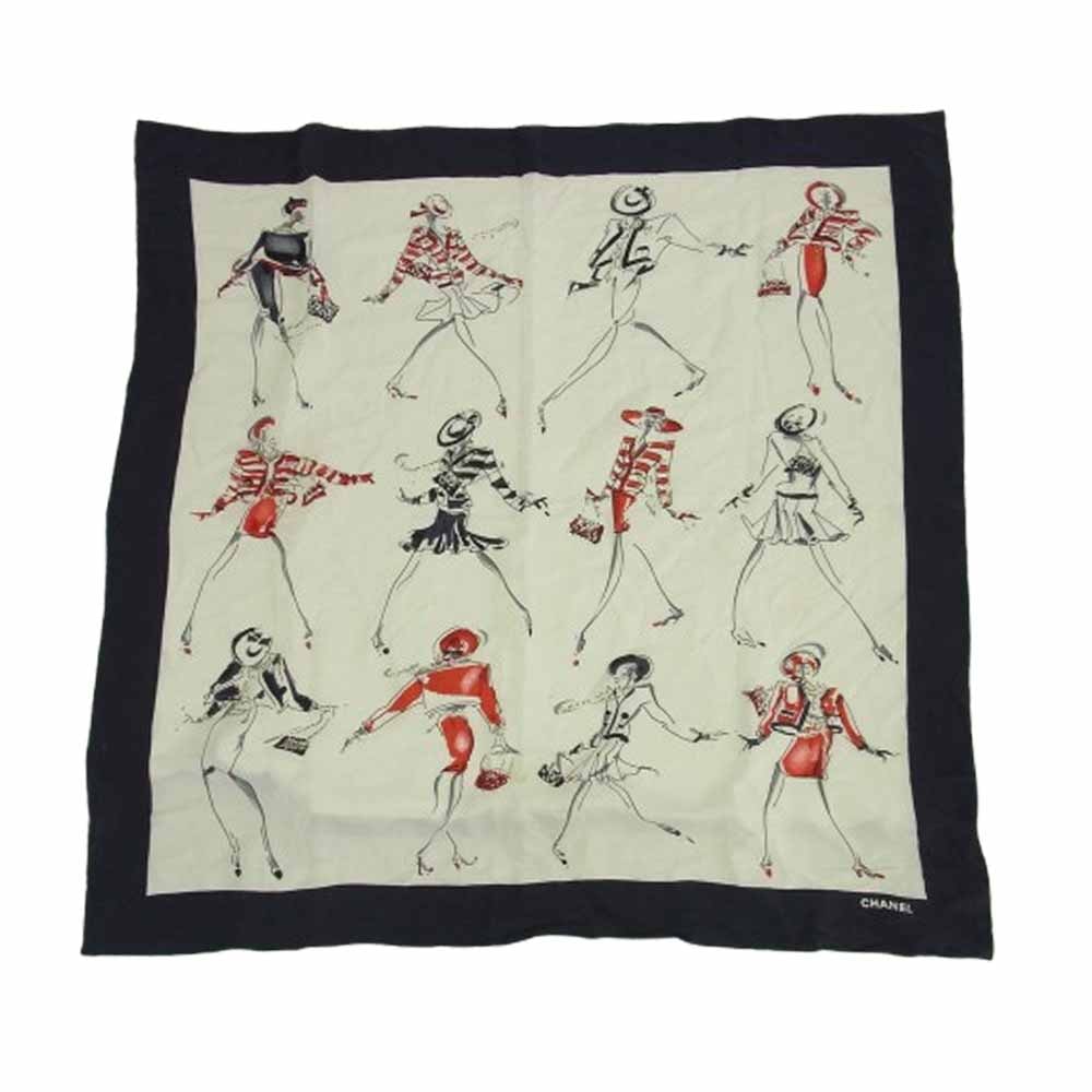 傷や汚れあり】CHANEL シャネル ストール マドモアゼル 大判 シルク