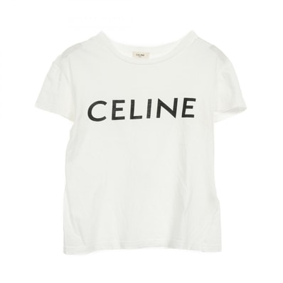 セリーヌ CELINE ロゴ カットソー 衣料品 トップス コットン レディース ホワイト系 【中古】