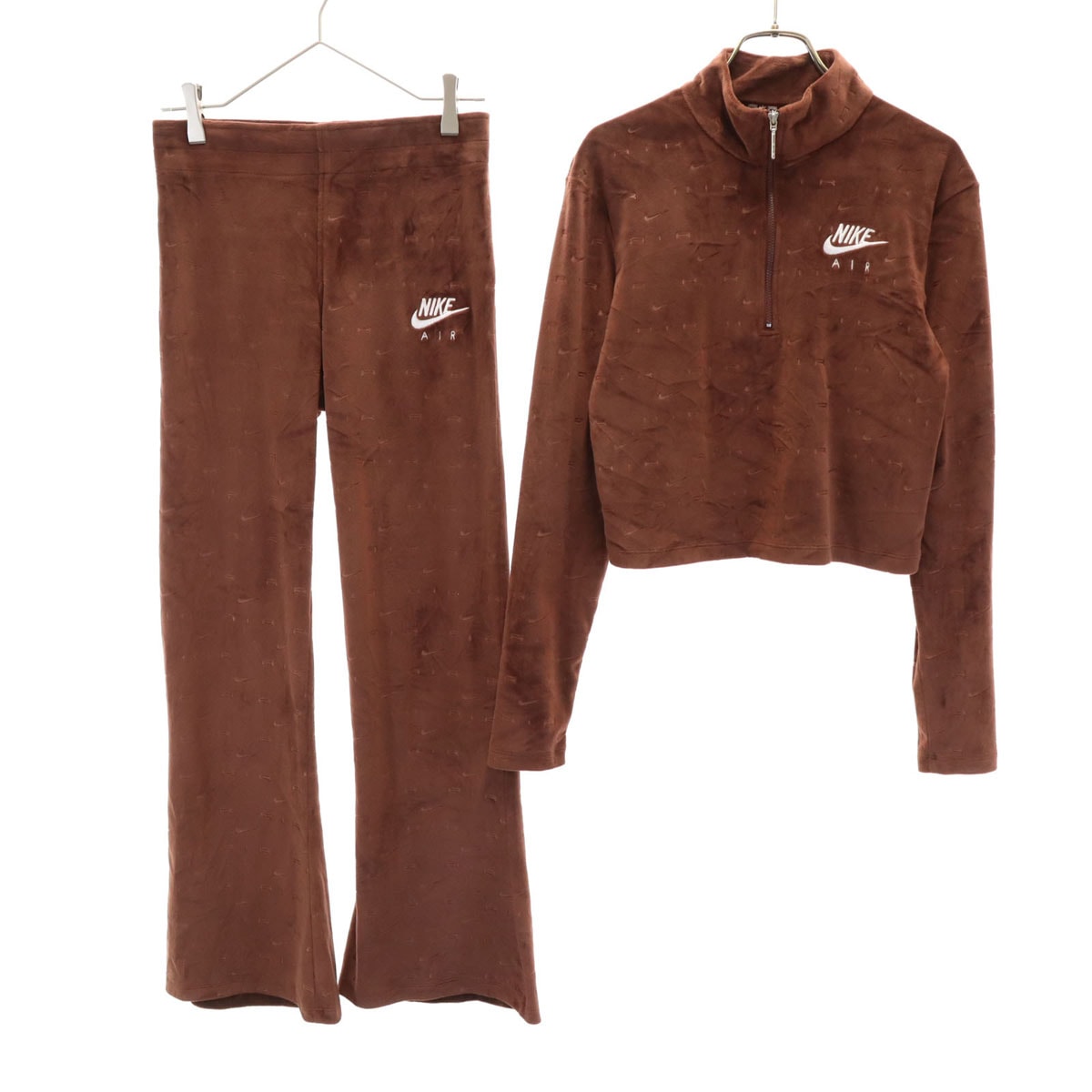 目立った傷や汚れなし】NIKE ナイキ 総ロゴ 長袖 ベロア ハーフジップ