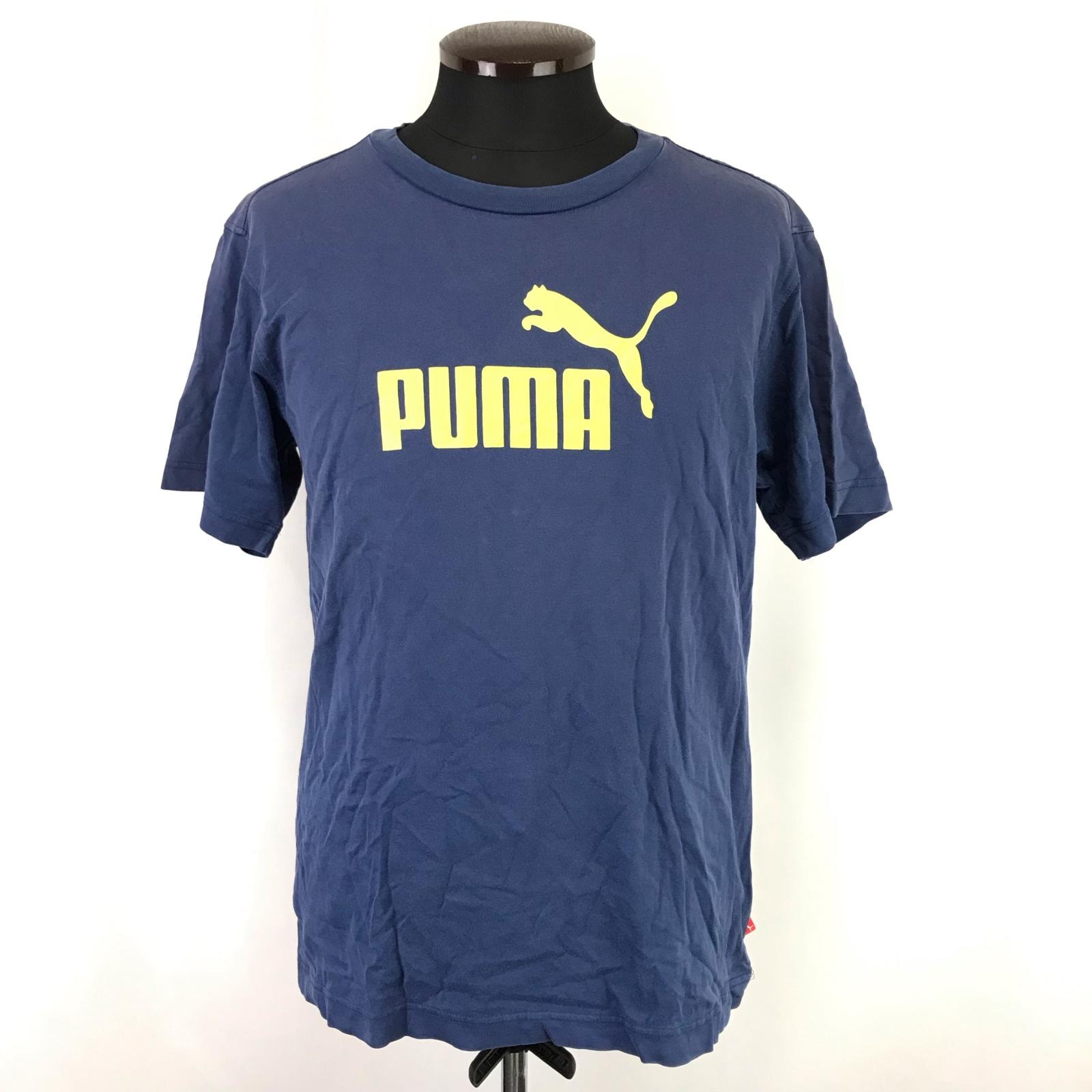 PUMA【プーマ】 半袖Tシャツ メンズ【size:L/紺/navy/ロゴプリント】Tops◆BJ085-d