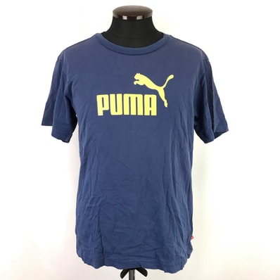 PUMA【プーマ】 半袖Tシャツ メンズ【size:L/紺/navy/ロゴプリント】Tops◆BJ085-d