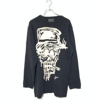 Yohji Yamamoto POUR HOMME x Yuka Asakura Skull Graphic Pullover Intarsia knit "Black"